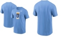 Nike Men's Light Blue Kansas City Royals Cooperstown Collection Logo T-shirt